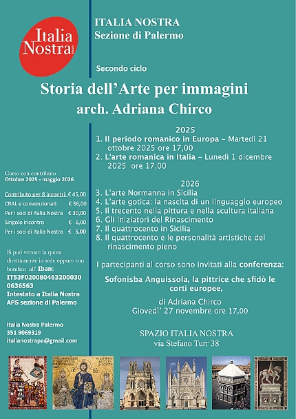 locandina corso storia dell'arte per immagini secondo ciclo